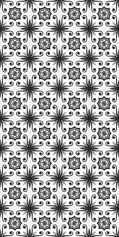Kitchen vinyl rug in vintage black tile design - TenStickers