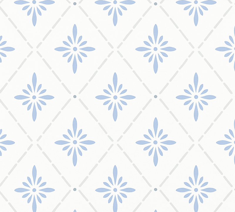 Kitchen vinyl rug in blue diamond pattern - TenStickers
