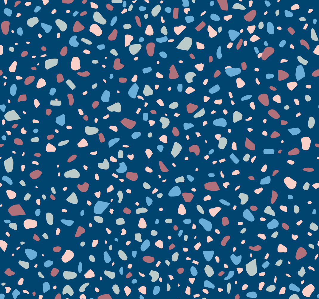 Kitchen vinyl rug dark blue terrazzo - TenStickers