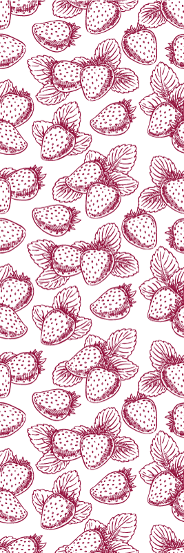 Kitchen vinyl rug with cute seamless strawberry pattern - TenStickers
