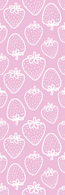 Kitchen vinyl rug seamless pink strawberry pattern - TenStickers