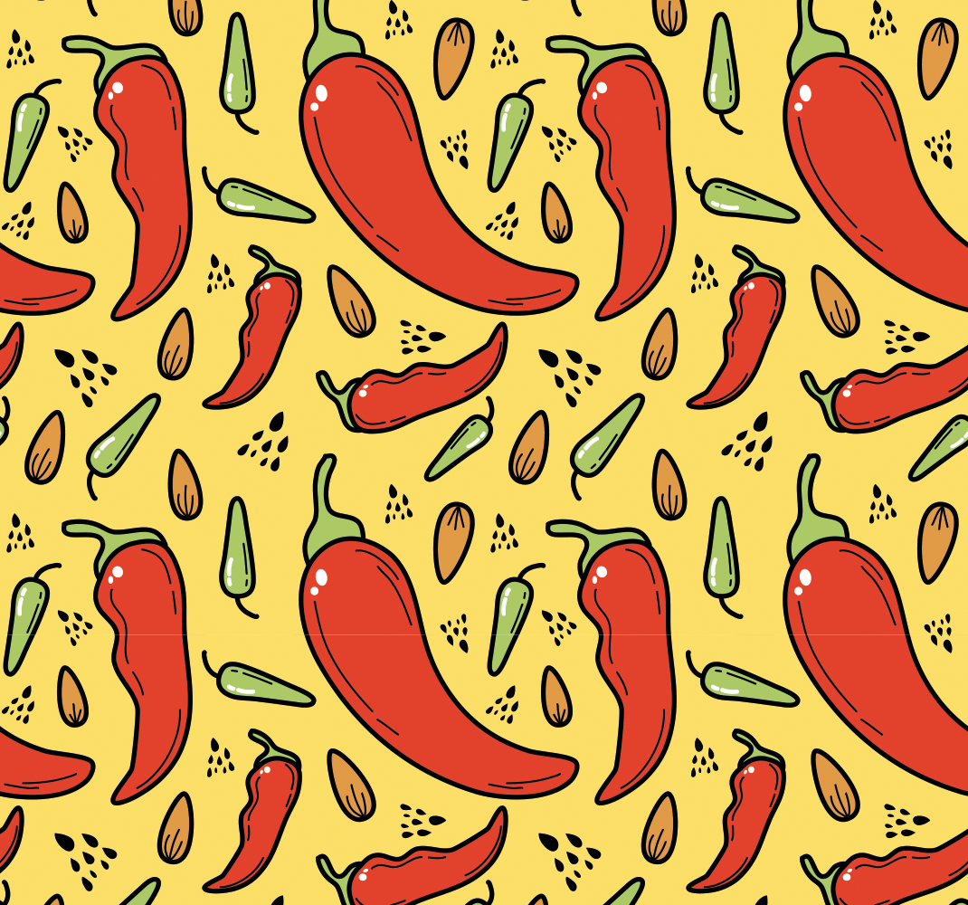 Kitchen vinyl rug in red and green hot chili - TenStickers