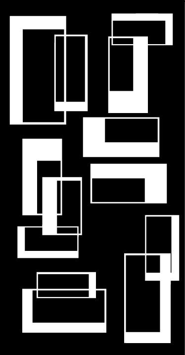 Bathroom vinyl rug in minimalist rectangles - TenStickers