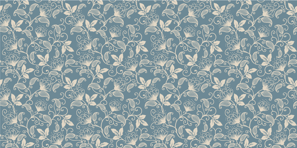 Floral vinyl rug floral motif design - TenStickers