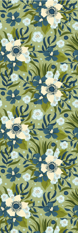 Floral vinyl rug with botanical design - TenStickers