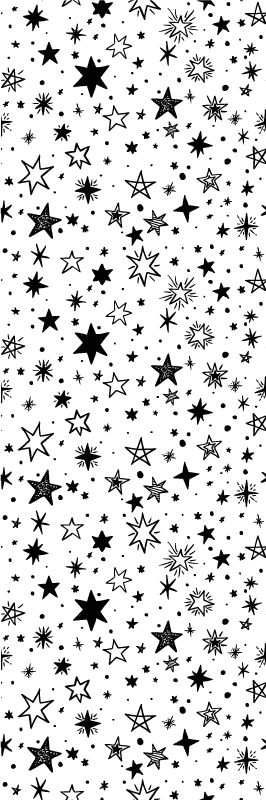 Star vinyl rug black stars on white background - TenStickers