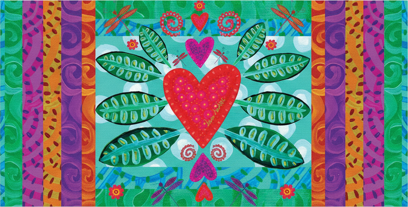 Living room vinyl rug with colorful red heart - TenStickers