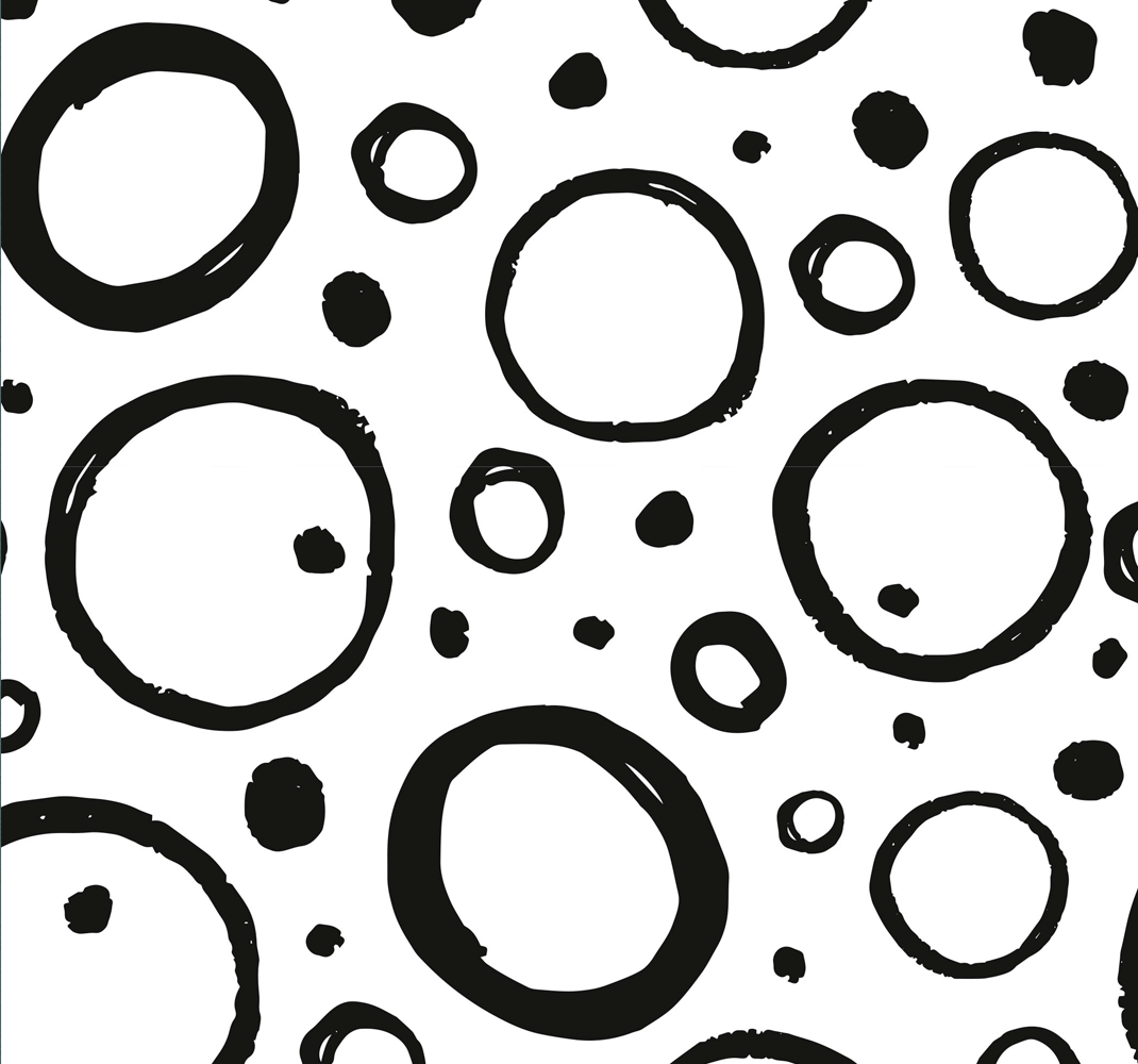 Geometric vinyl rug with black and white circles - TenStickers