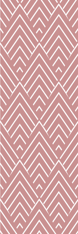 Geometric vinyl rug with red parallelograms and hexagons - TenStickers