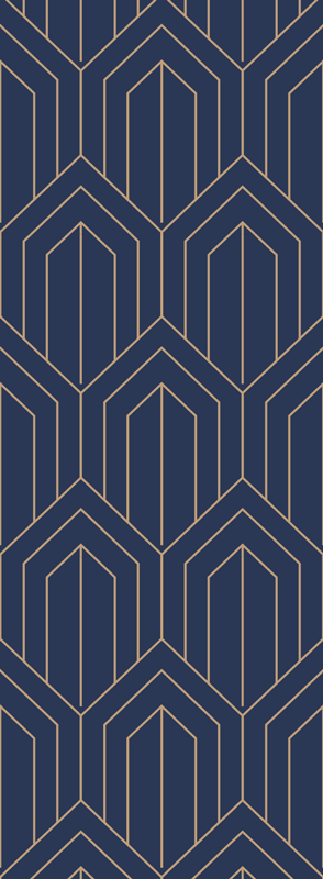 Geometric vinyl rug in kayla metallic design - TenStickers