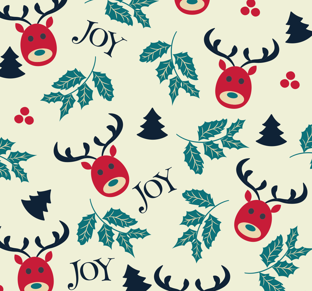Christmas vinyl rug joy and reindeer - TenStickers