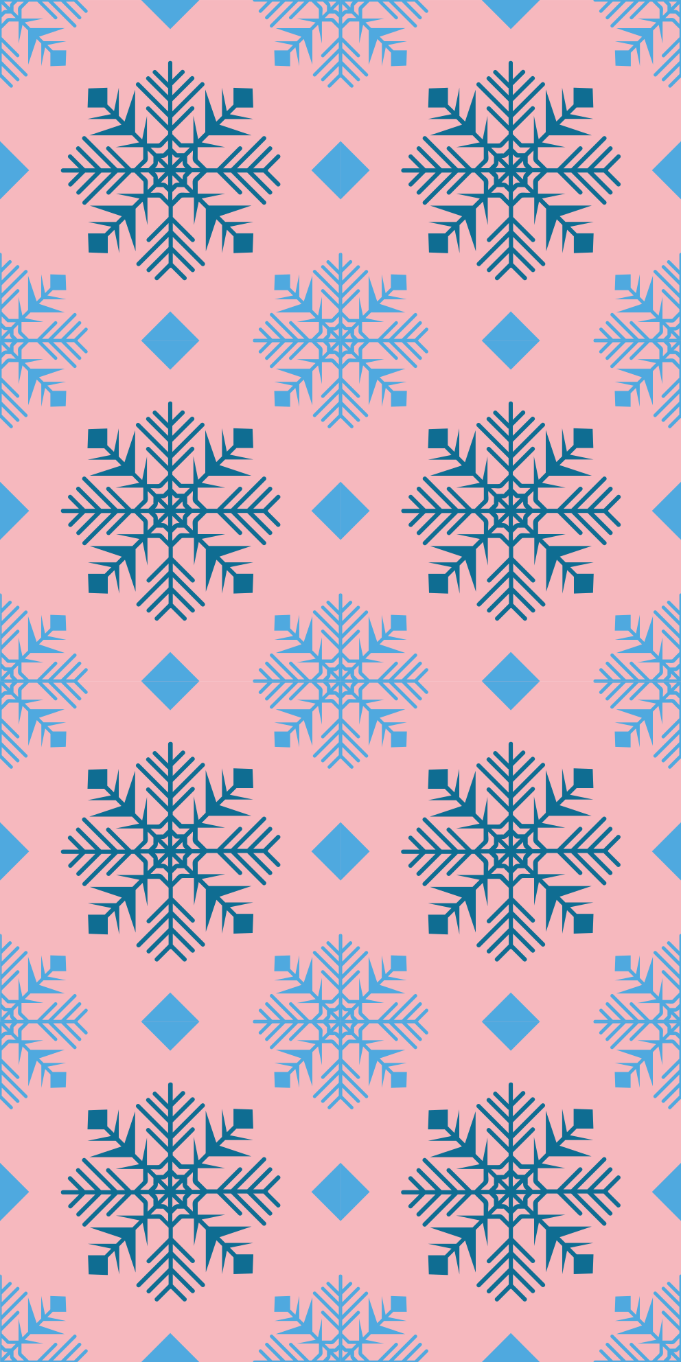 Christmas vinyl rug in pink and blue snowflakes - TenStickers