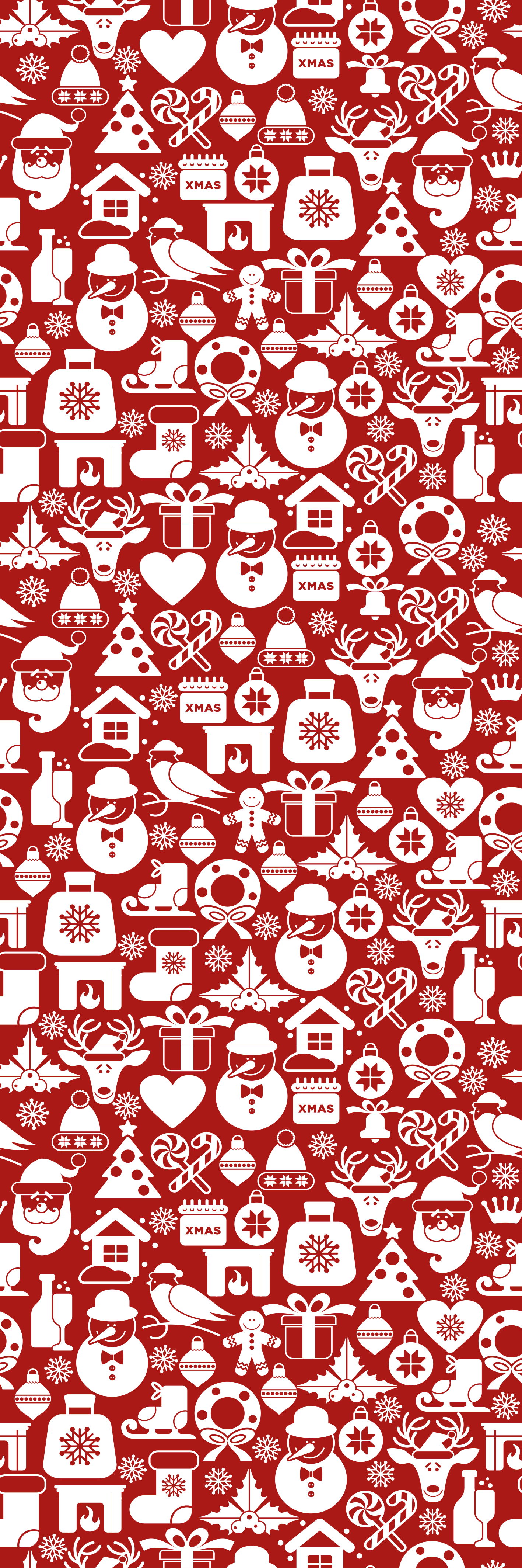 Christmas vinyl rug with festive icons on red - TenStickers