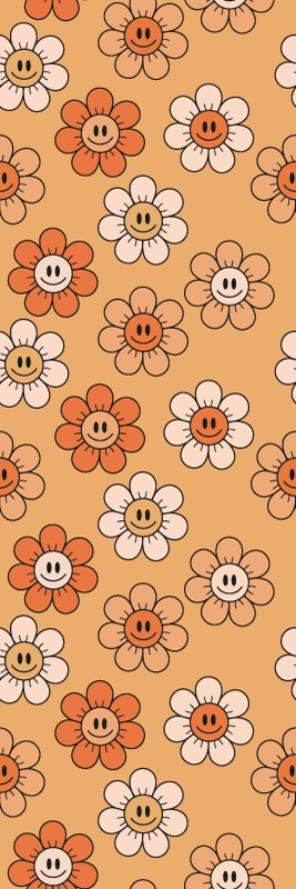 Bedroom vinyl rug with orange smiley faces - TenStickers