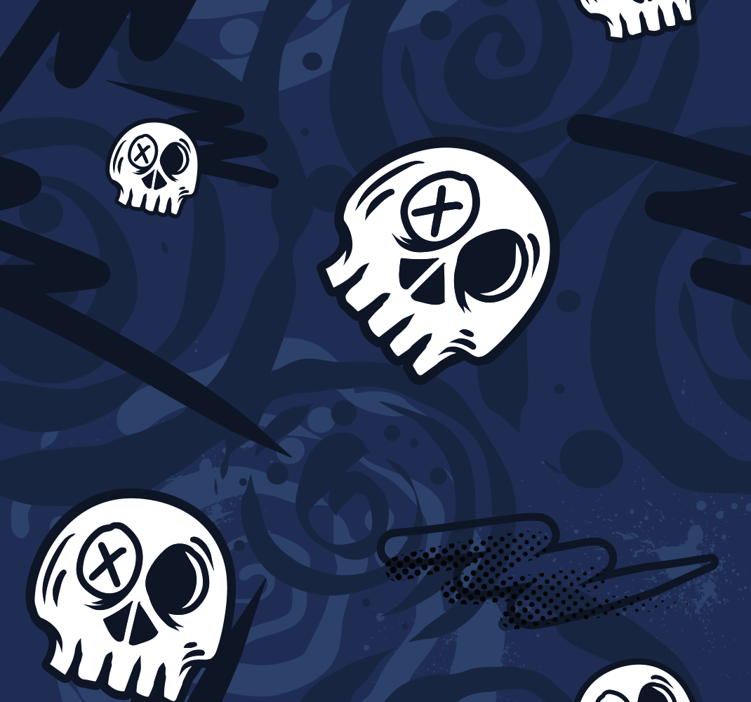 Bedroom vinyl rug with graffiti skulls design - TenStickers