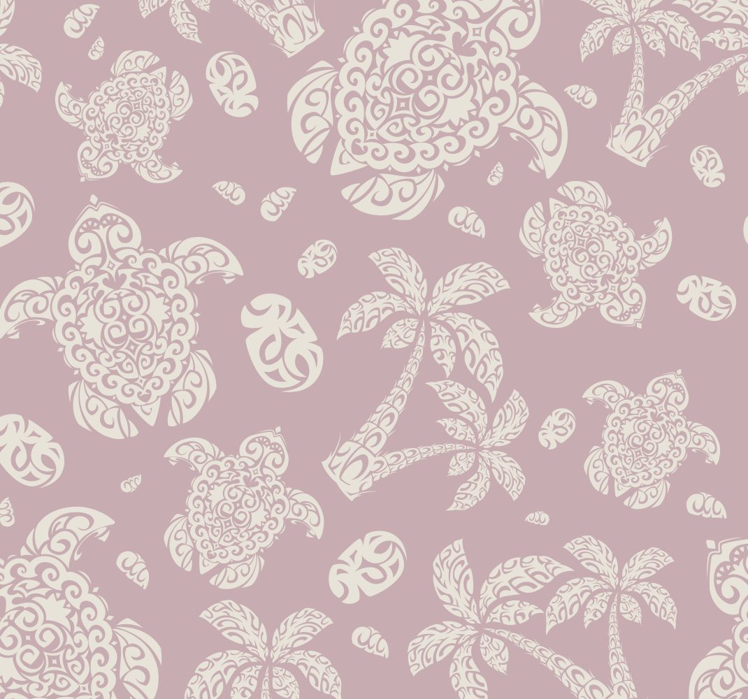 Bedroom vinyl rug hawaiian turtle and palm design - TenStickers