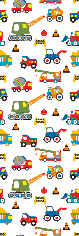 Bedroom vinyl rug with cute digger design - TenStickers