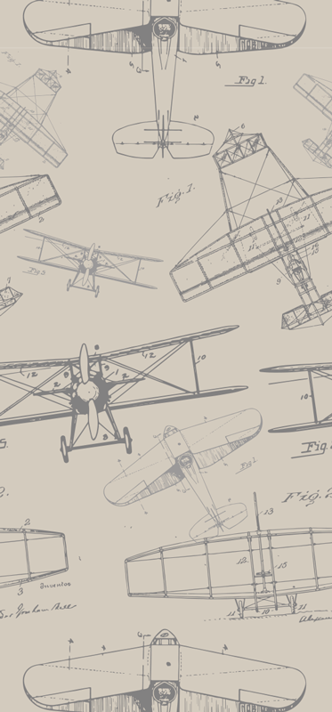 Bedroom vinyl rug with vintage airplane pattern - TenStickers