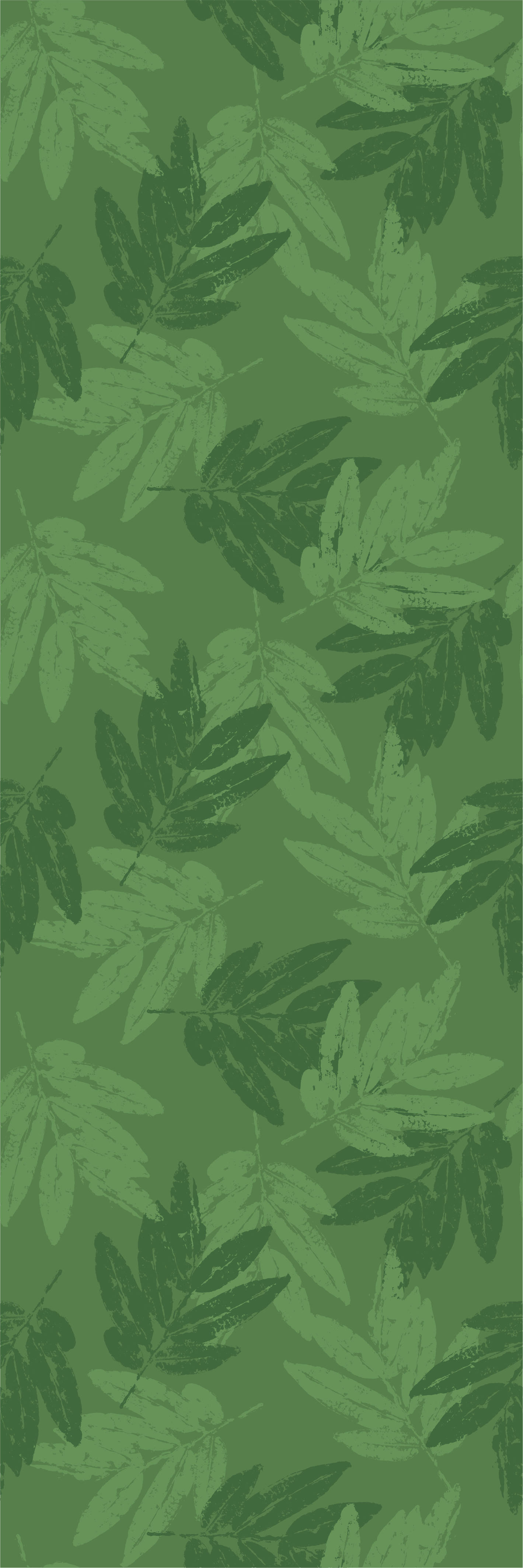 Bedroom vinyl rug with simple green leaves pattern - TenStickers