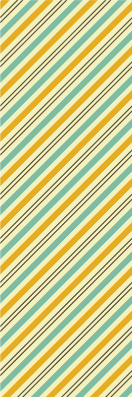 Bedroom vinyl rug with vintage diagonal tricolor design - TenStickers