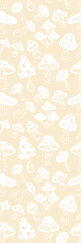 Beige mushroom design bedroom vinyl rug - TenStickers