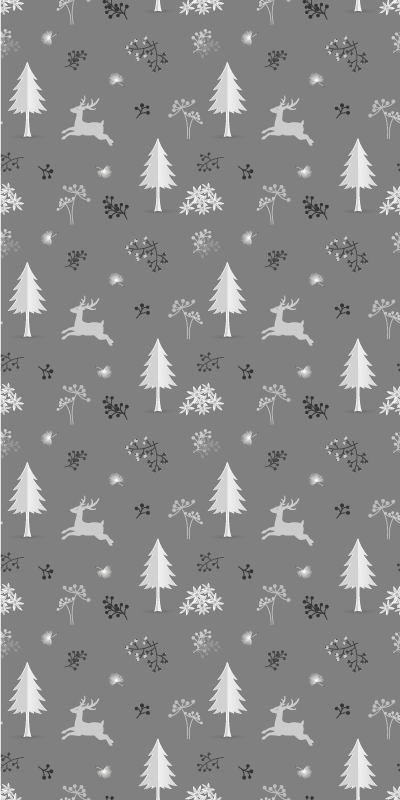 Bedroom vinyl rug grey stags - TenStickers