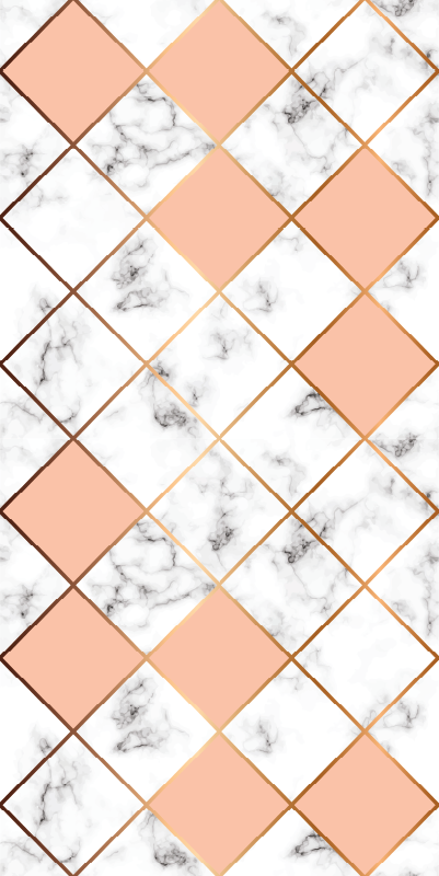 Bedroom vinyl rug in pink geometric marble design - TenStickers