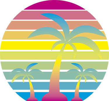 Nature vinyl rug 80s sunset decorative vinyl - TenStickers