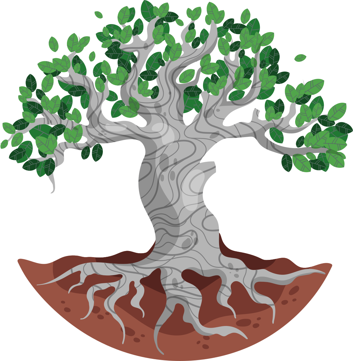 Nature vinyl rug with artistic tree roots - TenStickers