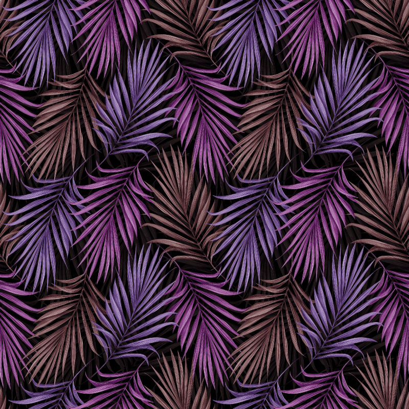 Nature vinyl rug with purple leaf design - TenStickers