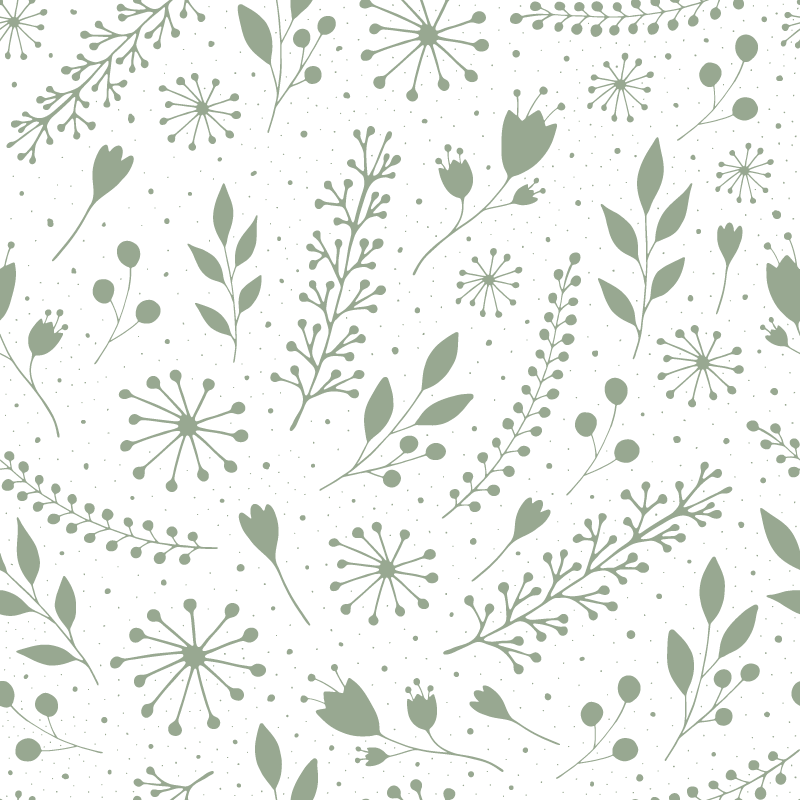 Floral vinyl rug with leafy floral design - TenStickers