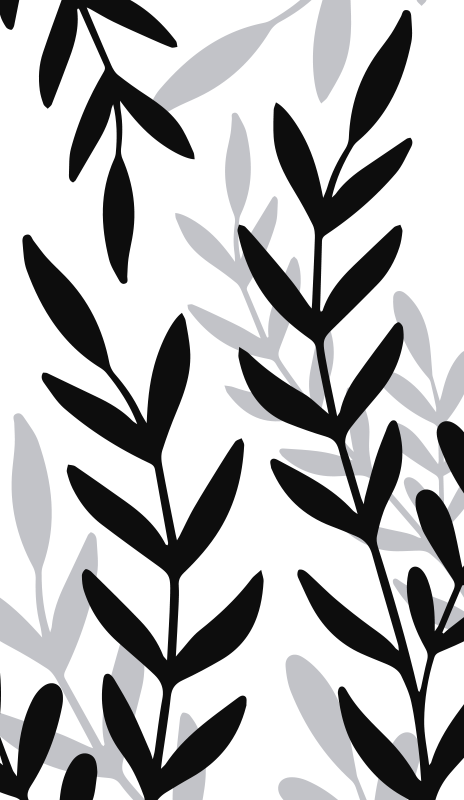 Floral vinyl rug with a translucent plant design - TenStickers