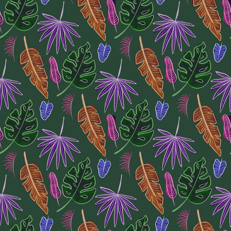 Floral vinyl rug with geometric neon shade - TenStickers