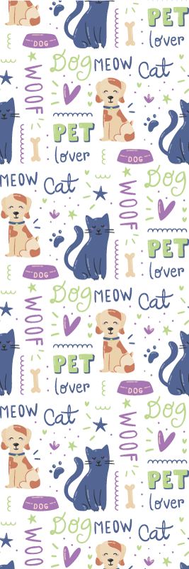 Bedroom vinyl rug fantastic colorful dog doodle - TenStickers