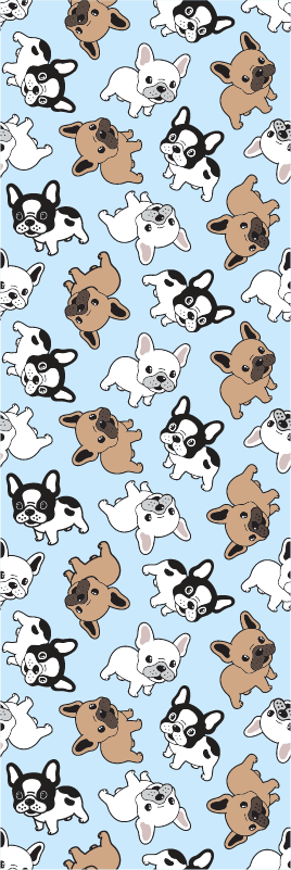 Bedroom vinyl rug with french bulldog design - TenStickers