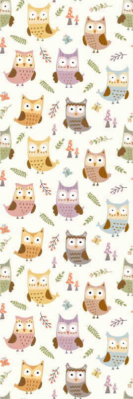 Cute design owls with jobs bedroom vinyl rug - TenStickers