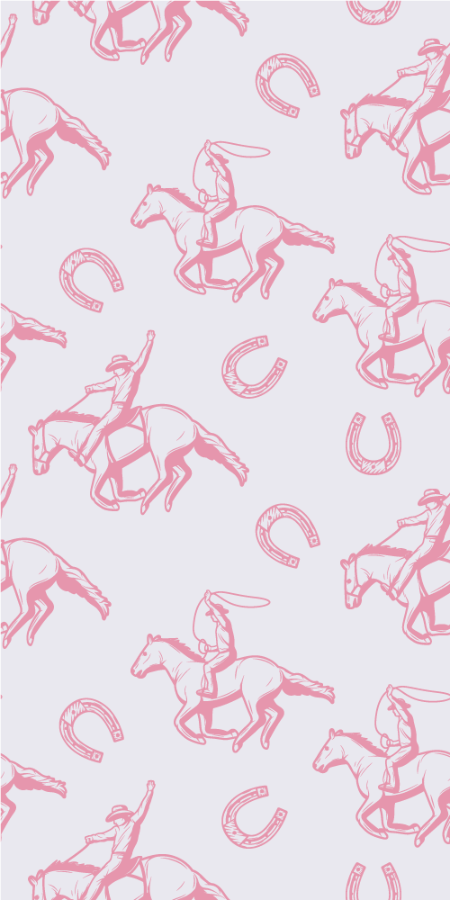 Bedroom vinyl rug with pink cowboy horse design - TenStickers