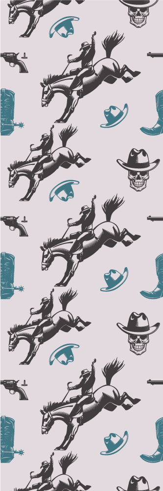 Bedroom vinyl rug with cowboy horse pattern - TenStickers