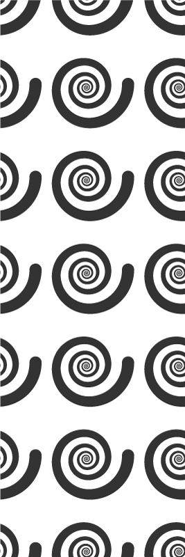 Black and white spiral bedroom vinyl rug - TenStickers