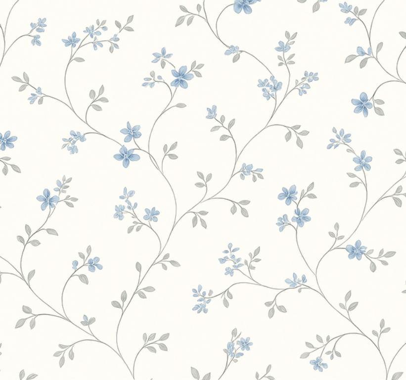 Bedroom vinyl rug classic blue meadow trail - TenStickers