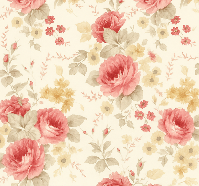 Romantic floral design bedroom vinyl rug - TenStickers
