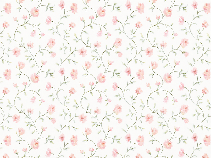 Bedroom vinyl rug botanical pink flower - TenStickers
