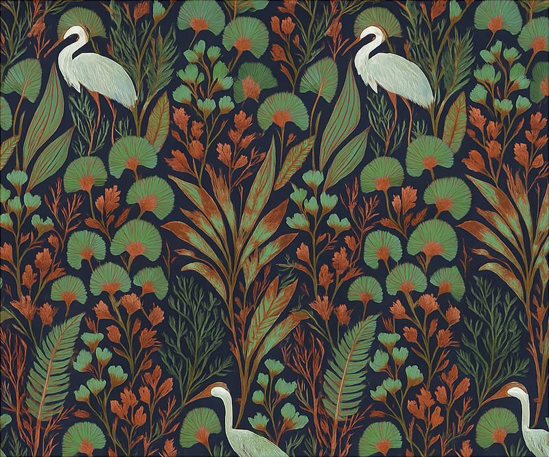 Exotic asian nature bedroom vinyl rug - TenStickers