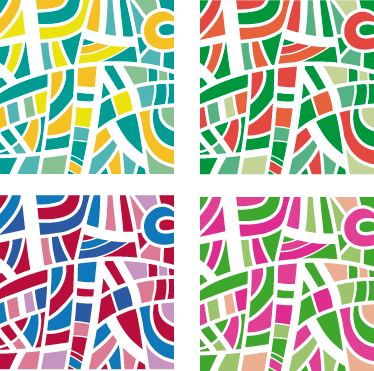 Geometric vinyl rug multicolor mosaic design - TenStickers