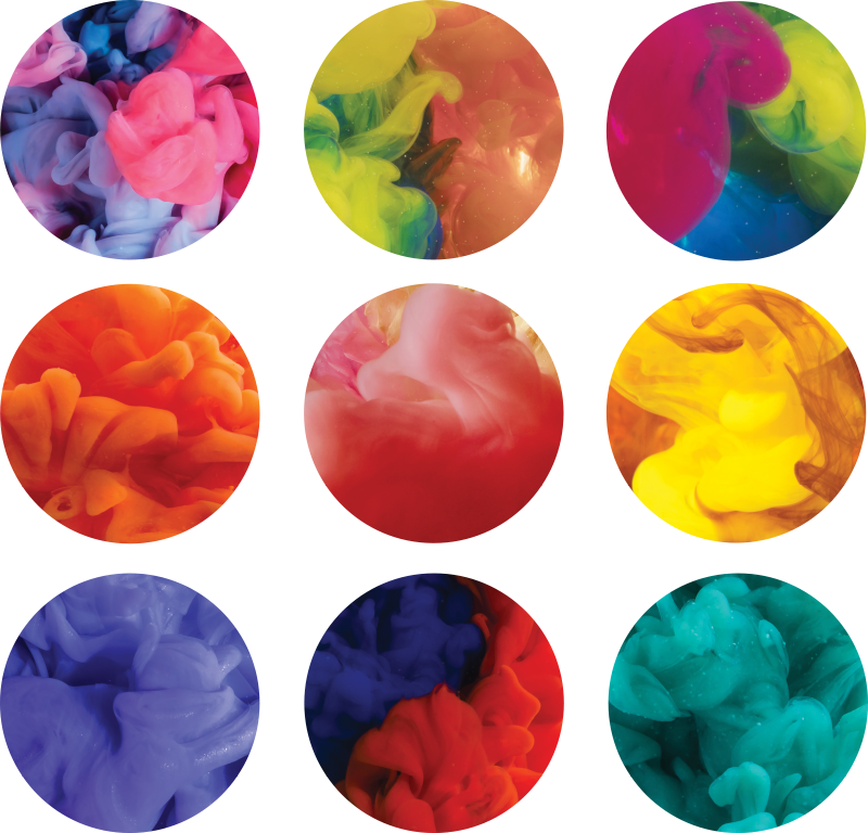 Geometric vinyl rug colorful smoke sticker set - TenStickers