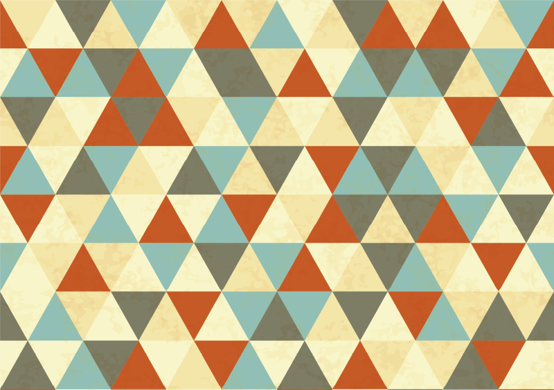 Geometric vinyl rug in colorful triangle pattern - TenStickers