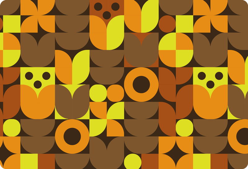 Geometric vinyl rug abstract 70s laptop design - TenStickers