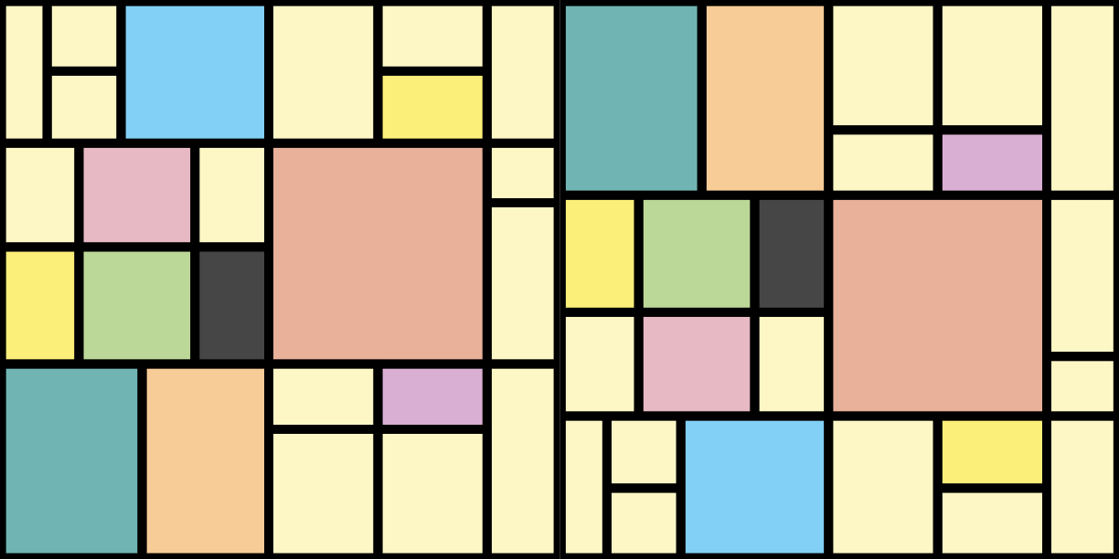 Geometric vinyl rug in patchwork color blocks - TenStickers