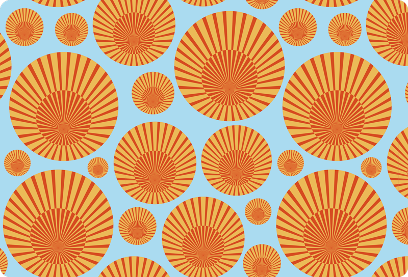 Geometric vinyl rug 70's sunshine design - TenStickers