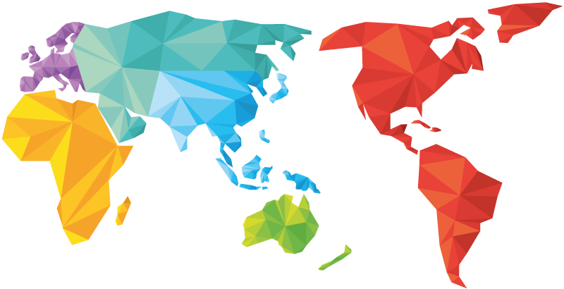 Geometric vinyl rug world map design - TenStickers